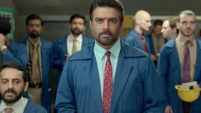 R Madhavan in a still from the trailer of his film Rocketry. R Madhavan in a still from the trailer of his film Rocketry.