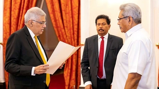 United National Party leader Ranil Wickremesinghe sworn in as the Prime Minister of Sri Lanka in Colombo on Thursday.&nbsp;(ANI)