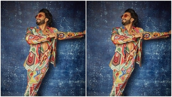 Ranveer Singh sports a colorful three-piece suit at Jayeshbhai