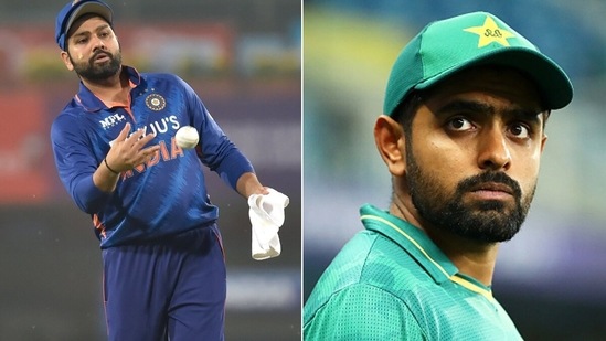 India and Pakistan captains Rohit Sharma and Babar Azam. (Getty Images)
