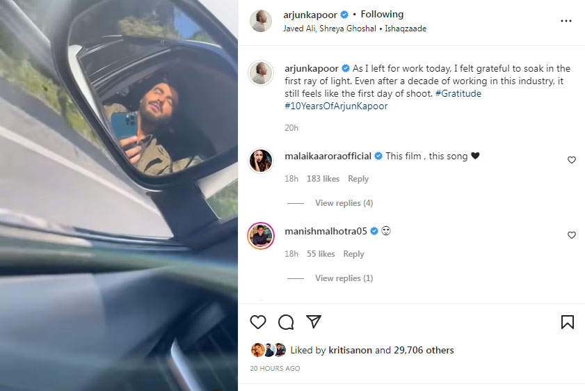 Arjun Kapoor shared a video. Arjun Kapoor shared a video. 