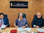 On May 5, the three-member delimitation commission finalised the UT’s new electoral map, marking the first step for elections in the region since its special status was scrapped in August 2019 (PTI) On May 5, the three-member delimitation commission finalised the UT’s new electoral map, marking the first step for elections in the region since its special status was scrapped in August 2019 (PTI)