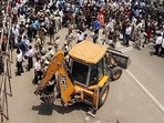 Demolition drive in Delhi (ANI) Demolition drive in Delhi (ANI)