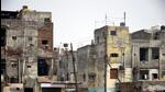 Dilapidated buildings of Tulsi Niketan housing society in Ghaziabad on Friday. (Sakib Ali/ HT) Dilapidated buildings of Tulsi Niketan housing society in Ghaziabad on Friday. (Sakib Ali/ HT)