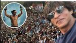 Shah Rukh Khan takes a selfie with his fans on Eid (above); a still from Pathaan (inset) Shah Rukh Khan takes a selfie with his fans on Eid (above); a still from Pathaan (inset)