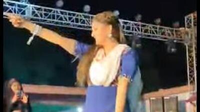 Bihar ex-MLA Sunil Pandey Pandey organised the dance program of Haryana singer Sapna Chaudhary to celebrate his marriage anniversary. (Video grab) Bihar ex-MLA Sunil Pandey Pandey organised the dance program of Haryana singer Sapna Chaudhary to celebrate his marriage anniversary. (Video grab)