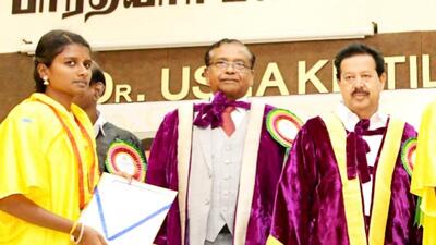 Addressing the 37th convocation at Bharathiar University, Tamil Nadu higher education minister K Ponmudi asked what is the need for other languages when people are learning an international language, English. (Twitter/Dr.K.Ponmudy) Addressing the 37th convocation at Bharathiar University, Tamil Nadu higher education minister K Ponmudi asked what is the need for other languages when people are learning an international language, English. (Twitter/Dr.K.Ponmudy)