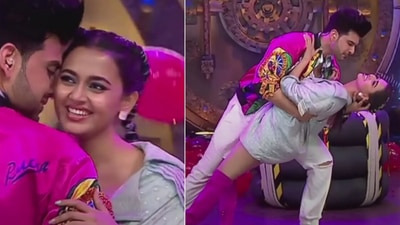 Karan Kundrra, Tejasswi Prakash on The Khatra Khatra Show. Karan Kundrra, Tejasswi Prakash on The Khatra Khatra Show.