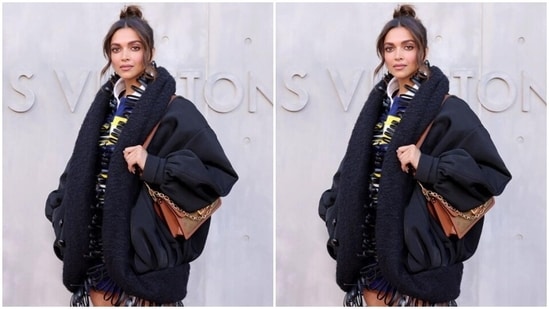 Deepika's oversized jacket features over-the-top design elements, including looped black leather tassels, puffed sleeves with gathered cuffs, and a mini length hem. In case you plan to holiday in colder regions to beat the heat, take tips from Deepika's style file.(Instagram/@deepikamagical)