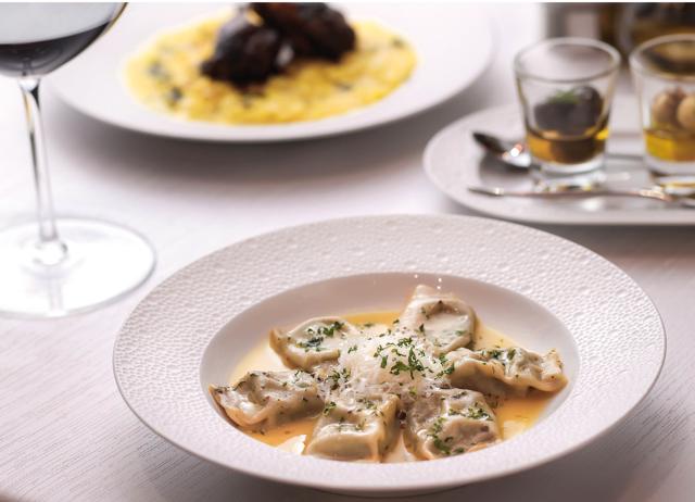 Ricotta and spinach ravioli with butter and sage Ricotta and spinach ravioli with butter and sage