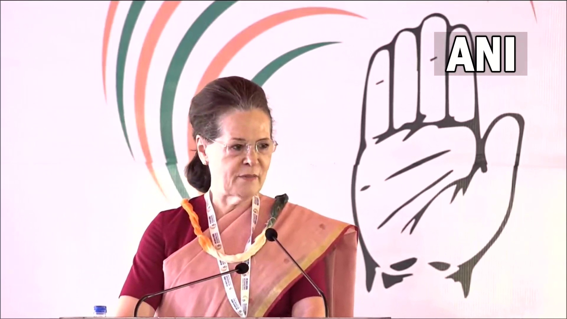 Congress interim president Sonia Gandhi addresses the Chintan Shivir in Udaipur on Friday. (ANI Twitter) Congress interim president Sonia Gandhi addresses the Chintan Shivir in Udaipur on Friday. (ANI Twitter)