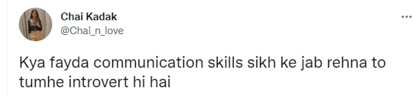 Post on ‘Kya fayda’ trend on Twitter. (Twitter/@Chai_n_love)