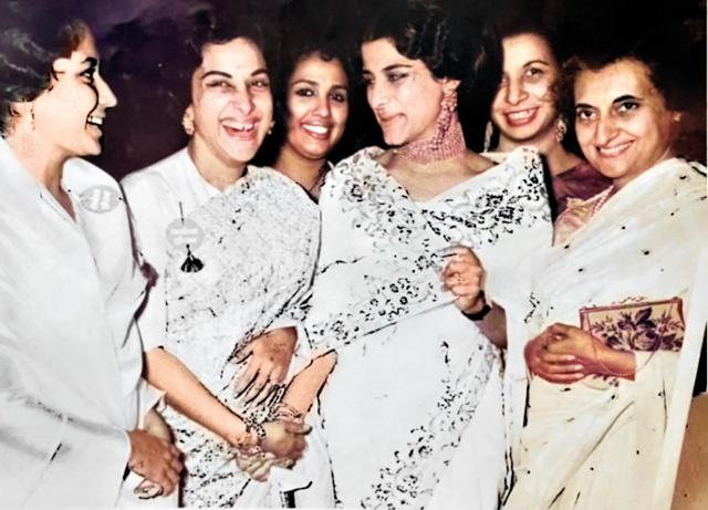 With Mrs Indira Gandhi (extreme right) and Meena Kumari (extreme left) at a star-studded charity show organised by Nargis With Mrs Indira Gandhi (extreme right) and Meena Kumari (extreme left) at a star-studded charity show organised by Nargis