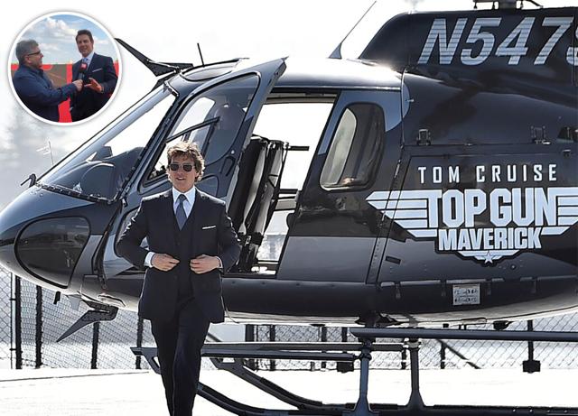 Rajeev interviewing Tom Cruise in Paris (inset); Tom arriving for the premiere of his new movie (above) Rajeev interviewing Tom Cruise in Paris (inset); Tom arriving for the premiere of his new movie (above)