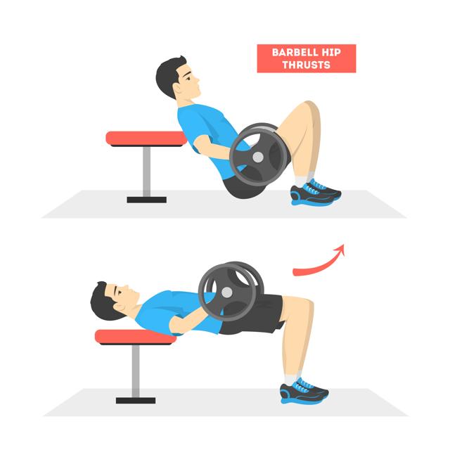 The hip thrust (Shutterstock) The hip thrust (Shutterstock)