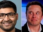 Twitter CEO Parag Agrawal and Tesla chief Elon Musk.