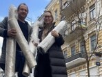 Oleksandr Shcheluschenko and Katharina Vozianova managed to save artworks that were in Kyiv(Kateryna Vozianova/Oleksandr Shcheluschenko )