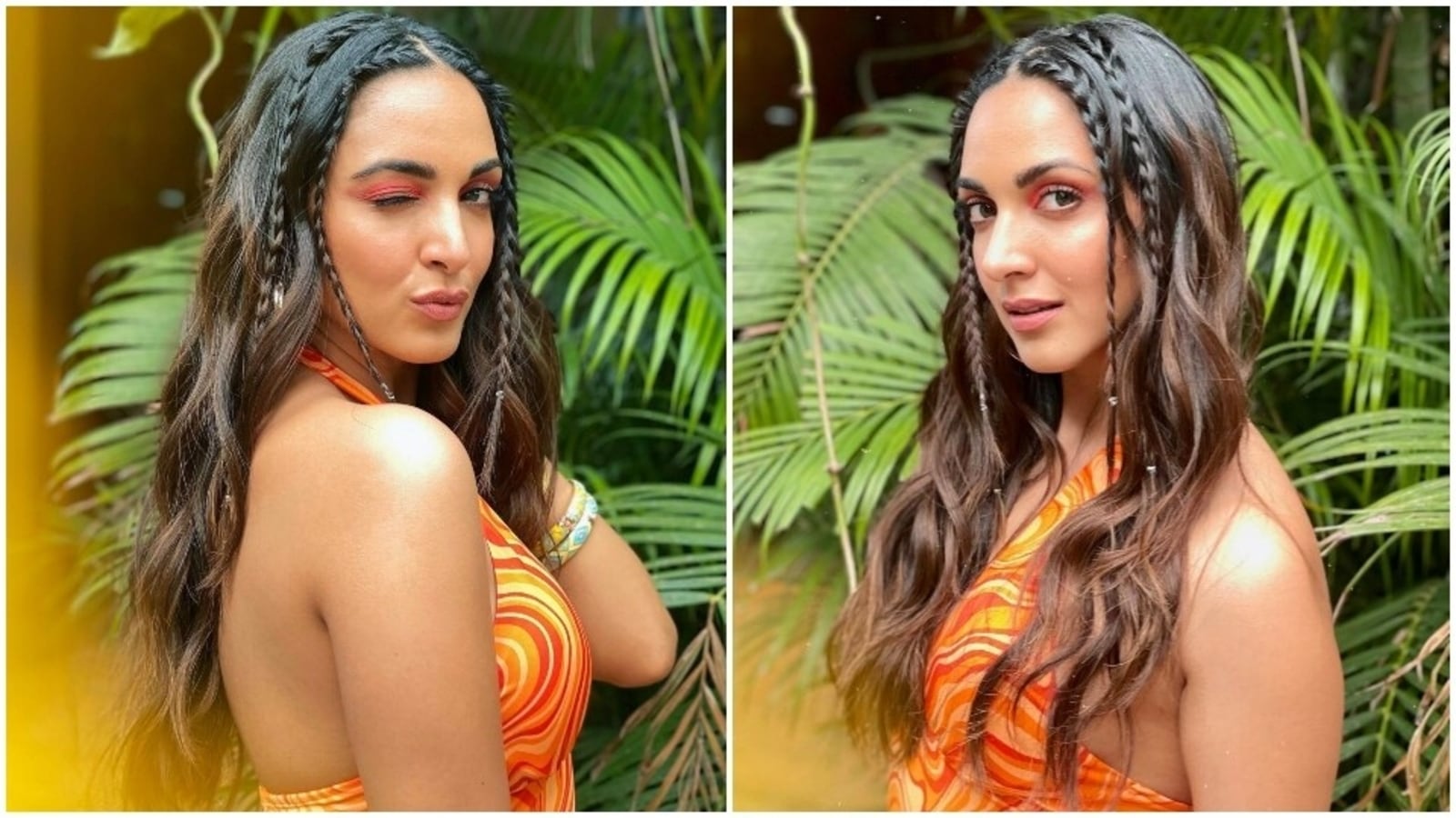 Kiara Advani in halter neck dress and bold neon makeup channels Y2K  aesthetics