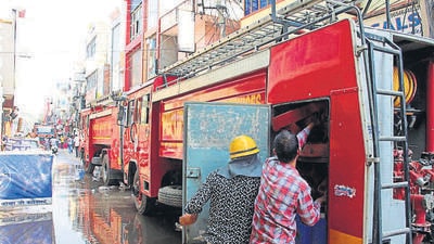According to the fire department officials, at least seven fire tenders were pressed into service to control the blaze, and the firefighting and rescue operations continued for four hours. (REPRESENTATIVE PHOTO/HT PHOTO)
