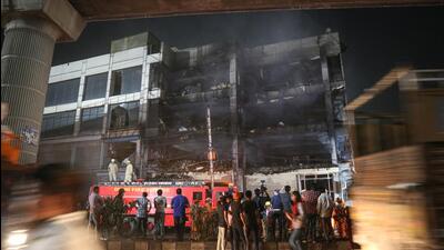 The Mundka building, according to an inquiry by the North MCD, had no sanctioned plan and was operating a factory without licence -- same as the building in north Delhi’s Anaj Mandi area where a fire in 2019 killed 43 people (Sanchit Khanna/HT Photo) The Mundka building, according to an inquiry by the North MCD, had no sanctioned plan and was operating a factory without licence -- same as the building in north Delhi’s Anaj Mandi area where a fire in 2019 killed 43 people (Sanchit Khanna/HT Photo)