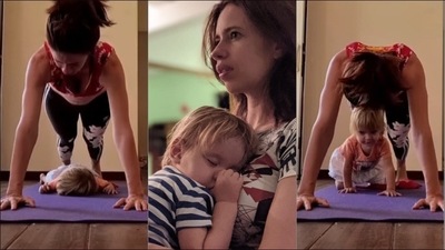 Kalki Koechlin takes the internet by storm with her workout videos which also features her son.&nbsp; (Instagram/@kalkikanmani)