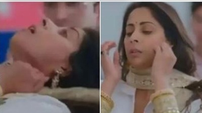 Sangita Ghosh in a still from her viral scene from Swarn Ghar.