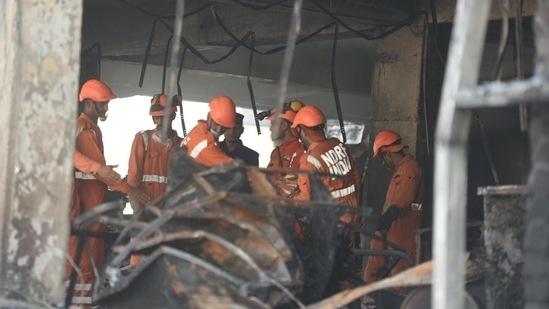 According to officials, more than 50 people have been evacuated so far from the incident site. While at least 27 people have lost their lives in the fire, around 12 people are critically injured.(Raj K Raj/Hindustan Times)