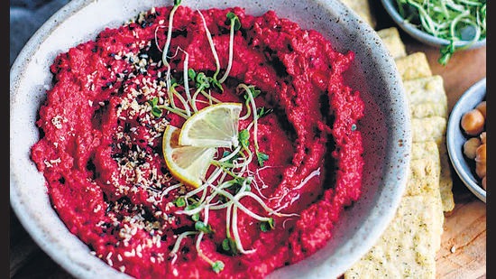 One can prepare pesto, beetroot, spinach, kale, mint, red bell pepper, roasted garlic, roasted sweet potato and many other varieties of hummus.