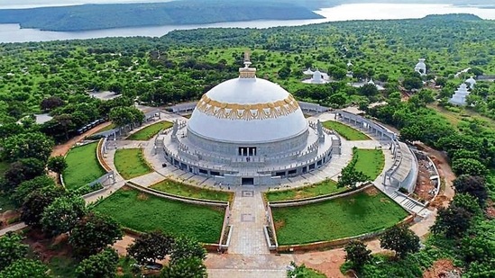 Buddhavanam has come up on an 274-acre area at a cost of over ₹100 crore. (HT photo)