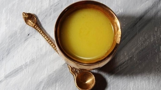 Gut health expert and nutritionist Avantii Deshpaande took to Instagram to share with her followers why ghee should neither be used to cook vegetables or as tadka in dal.(Pinterest)