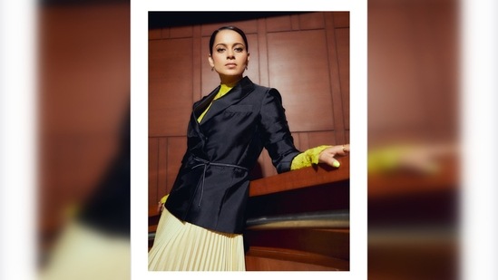 Styled by celebrity stylist Sukriti Grover, Kangana Ranaut's dreamy pictures were captured by Neha Chandrakant.(Instagram/@sukritigrover)
