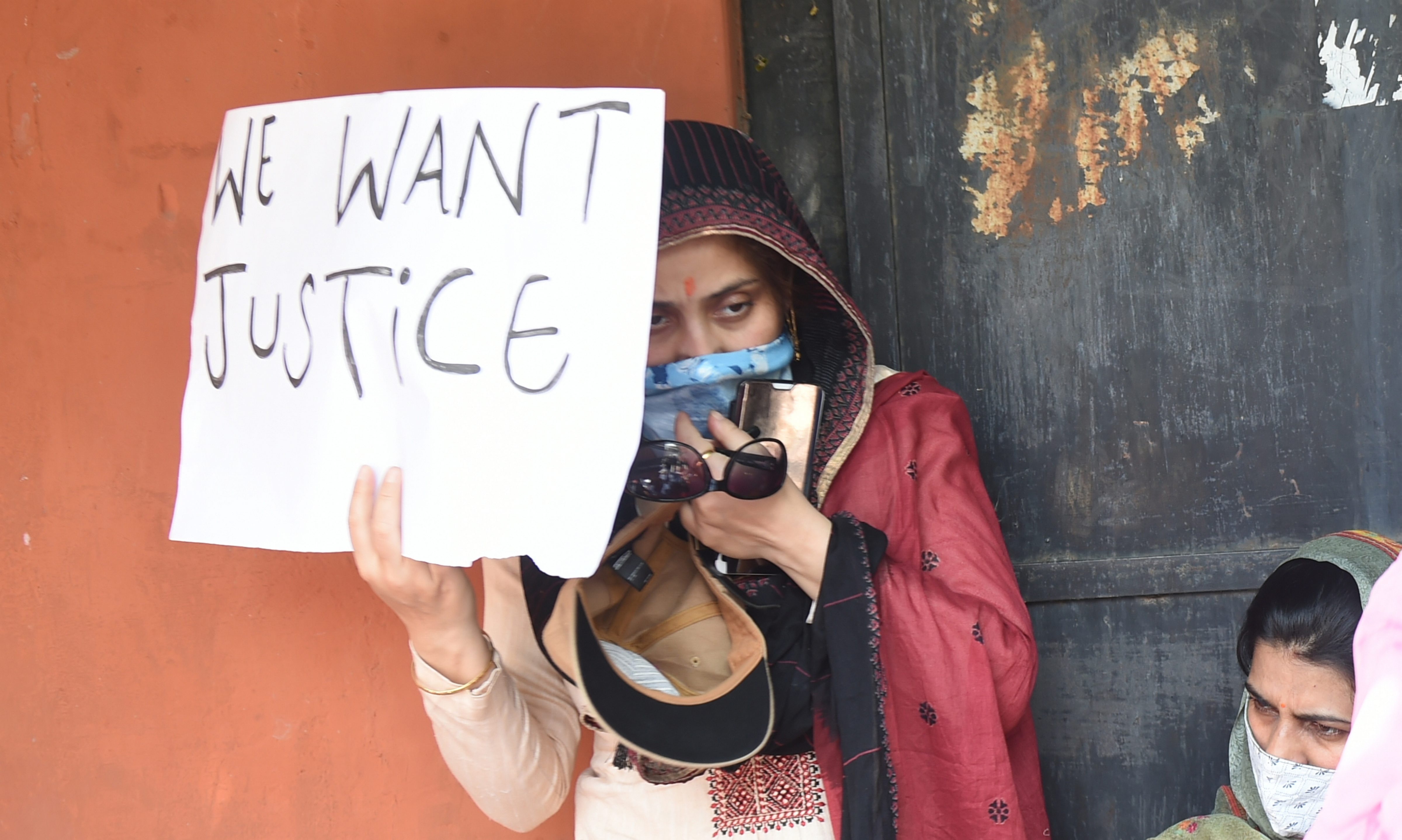 Kashmiri pandit employees hold placards during a protest demanding justice over the killing of Rahul Bhat in Srinagar. (PTI) Kashmiri pandit employees hold placards during a protest demanding justice over the killing of Rahul Bhat in Srinagar. (PTI)