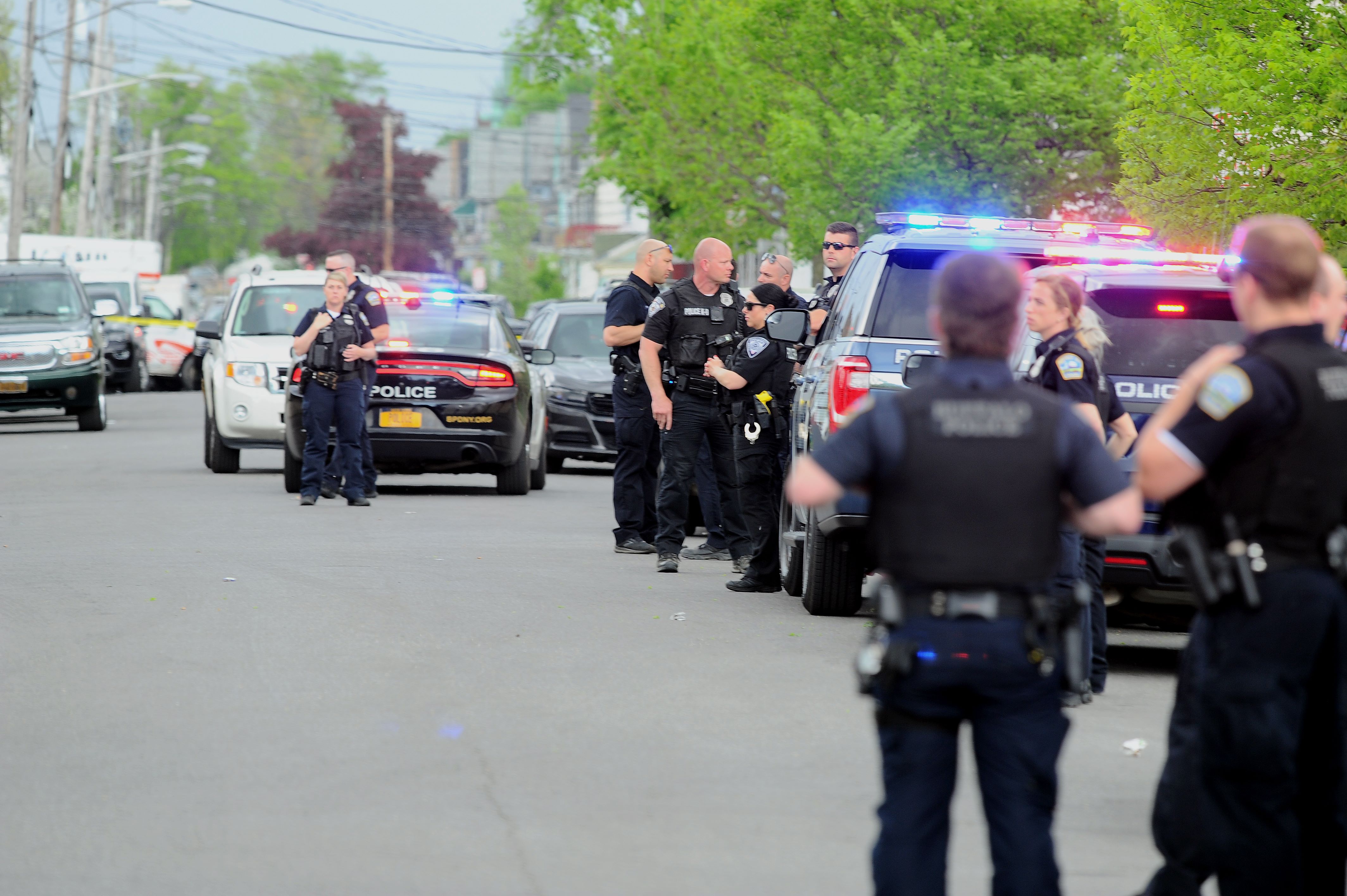 Buffalo Police on scene at a Tops Friendly Market on May 14, 2022 in Buffalo, New York. (AFP) Buffalo Police on scene at a Tops Friendly Market on May 14, 2022 in Buffalo, New York. (AFP)