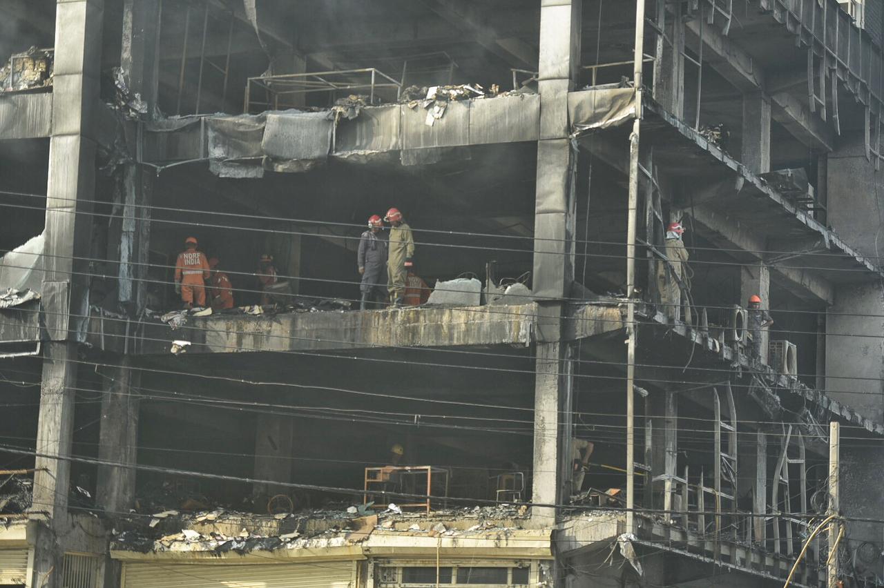The Mundka fire is one of the worst fire incidents that Delhi has seen since the 2019 Anaj Mandi tragedy that claimed 43 lives. (Raj K Raj/Hindustan Times) The Mundka fire is one of the worst fire incidents that Delhi has seen since the 2019 Anaj Mandi tragedy that claimed 43 lives. (Raj K Raj/Hindustan Times)