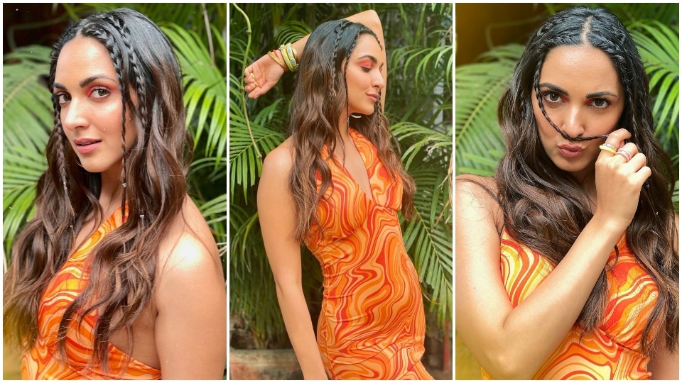 Kiara Advani nails Y2K aesthetics in a bodycon halter-neck dress. (Instagram) Kiara Advani nails Y2K aesthetics in a bodycon halter-neck dress. (Instagram)