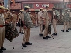 Security outside the Kashi Vishwanath-Gyanvapi complex in Varanasi (HT Photos) Security outside the Kashi Vishwanath-Gyanvapi complex in Varanasi (HT Photos)