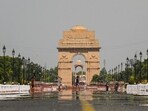 A mirage seen along Rajpath, as the temperature soared in New Delhi.