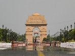 A mirage seen along Rajpath, as the temperature soared in New Delhi. (Amal KS / HT Photo) A mirage seen along Rajpath, as the temperature soared in New Delhi. (Amal KS / HT Photo)