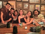 Anil Kapoor, Harsh Varrdhan Kapoor, and Fatima Sana Shaikh-- the cast of Thar, pose for picture with the film's cinematographer Shreya Dev Dube, actor Sobhita Dhulipala and others.