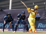Moeen Ali in action during the IPL 2022 match between CSK and GT. Moeen Ali in action during the IPL 2022 match between CSK and GT.