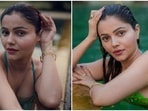 Television hottie Rubina Dilaik had jetted off to Goa with her husband, Abhinav Shukla, and their family members last month. The star had a gala time enjoying the sunsets and beaches with her loved ones. And recently, she set the internet on fire by sharing sizzling pictures of herself enjoying some time in the pool.(Instagram/@rubinadilaik)