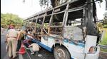Four persons were killed and 25 others injured when a moving bus, mostly ferrying Vaishno Devi devotees, caught fire near Katra on Friday. (PTI) Four persons were killed and 25 others injured when a moving bus, mostly ferrying Vaishno Devi devotees, caught fire near Katra on Friday. (PTI)