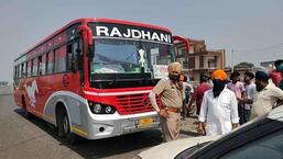 A Ludhiana-based elderly couple was killed after a speeding bus rammed into their moped. (HT Photo)