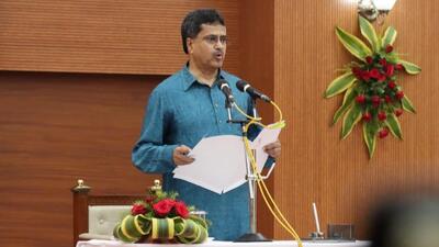 Manik Saha, a popular dentist who joined the BJP in 2015, was made the chief of the party’s Tripura unit in 2020. He became the BJP’s first Rajya Sabha member from Tripura this year. (Twitter/Mani Saha)