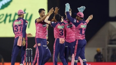  Rajasthan Royals Prasidh Krishna celebrates the dismissal of Lucknow Super Giants KL Rahul during the Indian Premier League 2022 (ANI) Rajasthan Royals Prasidh Krishna celebrates the dismissal of Lucknow Super Giants KL Rahul during the Indian Premier League 2022 (ANI)