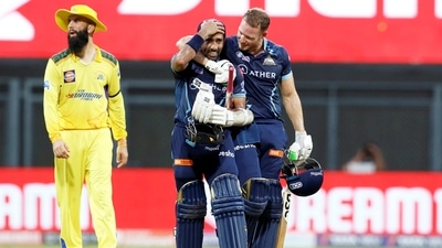 Wriddhiman Saha and David Miller of Gujarat Titans (PTI) Wriddhiman Saha and David Miller of Gujarat Titans (PTI)