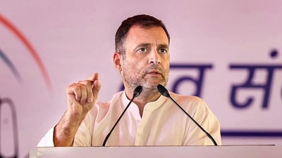 Congress leader Rahul Gandhi speaks during the party's 'Nav Sankalp Shivir', in Udaipur. (PTI) Congress leader Rahul Gandhi speaks during the party's 'Nav Sankalp Shivir', in Udaipur. (PTI)