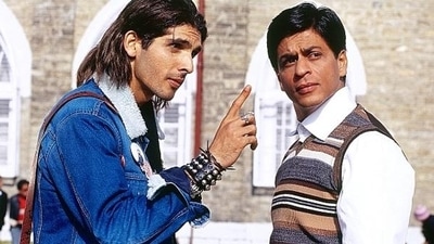 Zayed Khan and Shah Rukh Khan in a still from Main Hoon Na. Zayed Khan and Shah Rukh Khan in a still from Main Hoon Na.
