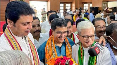 Manik Saha replaced Biplab Kumer Deb, the first BJP chief minister of Tripura, who took charge in 2018. (ANI) Manik Saha replaced Biplab Kumer Deb, the first BJP chief minister of Tripura, who took charge in 2018. (ANI)