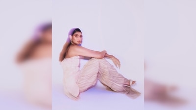 Athiya Shetty earlier turned muse for designer Dolla Baruah in beige strapless corset and pleated flared quirky pants. (Instagram/@athiyashetty) Athiya Shetty earlier turned muse for designer Dolla Baruah in beige strapless corset and pleated flared quirky pants. (Instagram/@athiyashetty)